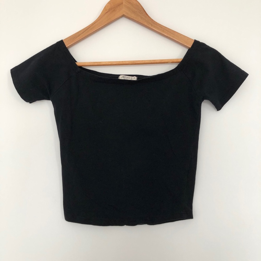 Ardene Black Off the Shoulder Crop  Top